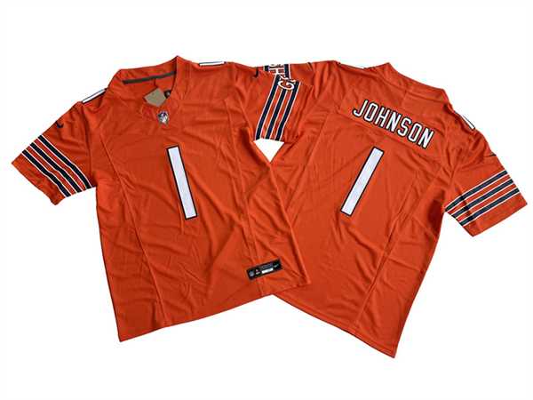 Men%27s Chicago Bears #1 Jaylon Johnson Orange 2024 F.U.S.E. Vapor Stitched Jersey